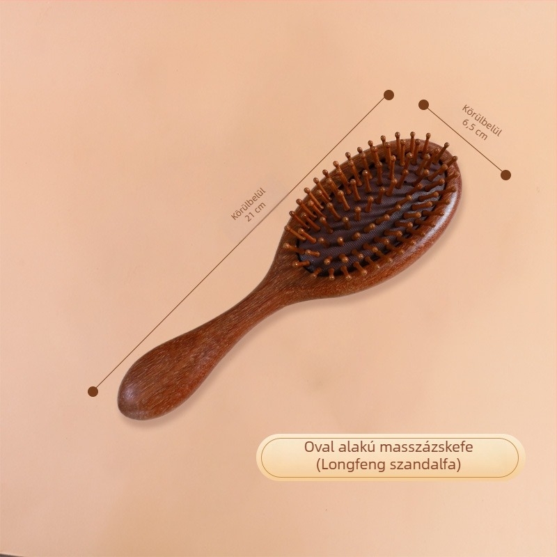Szantálfa légpárnás hajkefe meridián masszázzsal és négyzet alakú plakkal a haj kisimításáért