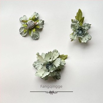 Selyem virág hajcsat, Hanfu-stílusú fém hajkiegészítő gyerekeknek