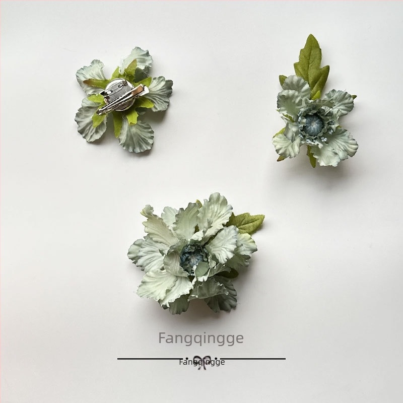 Selyem virág hajcsat, Hanfu-stílusú fém hajkiegészítő gyerekeknek