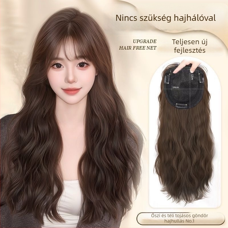 Női paróka – volumen, vízben hullámzó hosszú göndör haj, modell J56, mechanizmus, anyag: magas hőmérsékletű huzal, nem festhető vagy permálható