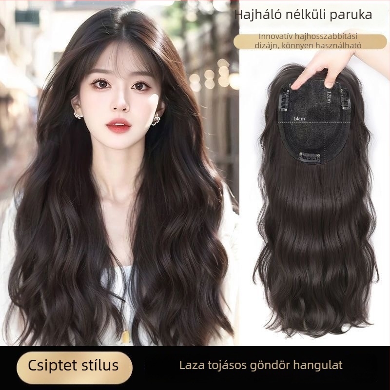 Női paróka – volumen, vízben hullámzó hosszú göndör haj, modell J56, mechanizmus, anyag: magas hőmérsékletű huzal, nem festhető vagy permálható