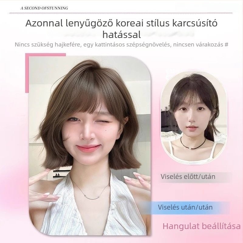 Kenny wig – Koreai stílusú női paróka Qi frufru, magas hőmérsékletű szálak, teljes sapkás modell