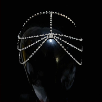 Kristályos hajdísz – Többszörös homloklánc és tassel hajpánt, elegáns női stílus, elektroplatálás felületkezelés