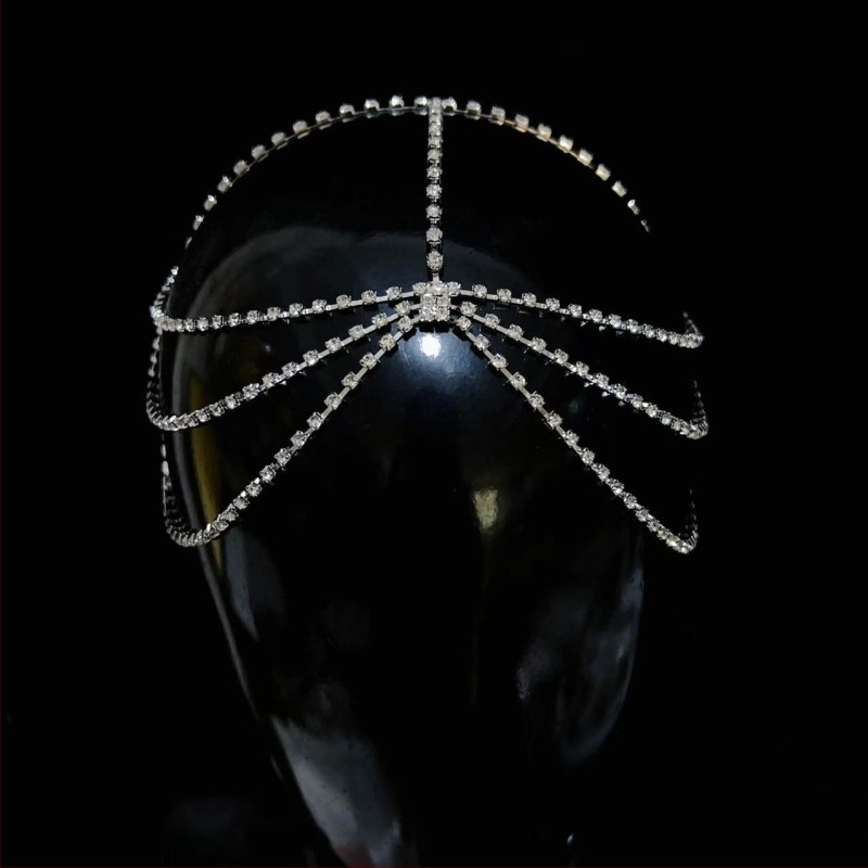 Kristályos hajdísz – Többszörös homloklánc és tassel hajpánt, elegáns női stílus, elektroplatálás felületkezelés