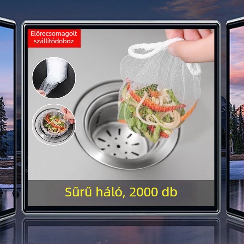 Konyhai mosogató lefolyó szűrő, egyszer használatos, letisztult modern dizájn, prémium minőség