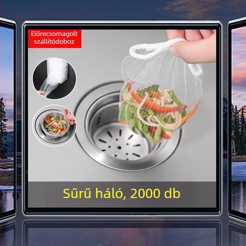 Konyhai mosogató lefolyó szűrő, egyszer használatos, letisztult modern dizájn, prémium minőség