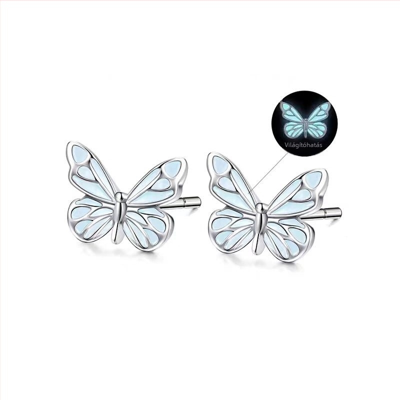 Pillangó nyaklánc, S925 ezüst, erdei stílus, keresztlánc, 1,9 g