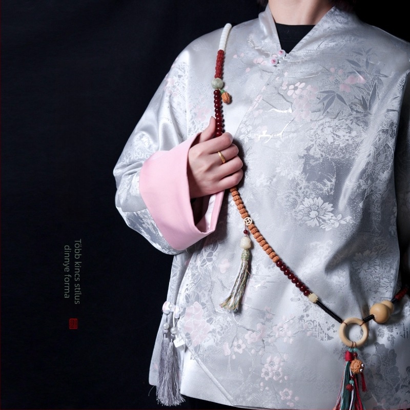 Duobao diagonális keresztpántos nyaklánc, kézzel horgolt, női etnikai stílus, anyag: Duobao, márka: Pengson Decoration World