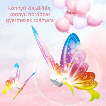 Gyermekek fénylő pillangó szárnyak hát-dekorációs játék — elektromos mozgású, műanyag, 4–6 éveseknek, interaktív szülő-gyermek játék