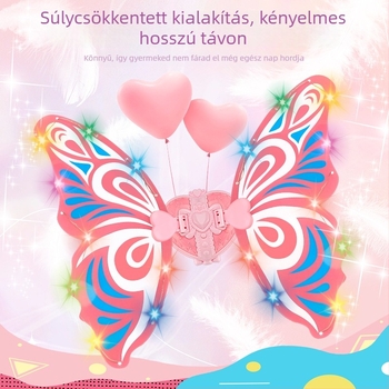 Gyermekeknek szóló világító pillangó szárnyak hanggal és fénnyel, műanyagból, 4–6 éves korosztály számára, segíti a kéz-szem koordinációt és az érzékelési fejlődést