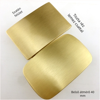 Réz övcsat sima lemez, belső Ø40 mm, négyszög és ovális forma