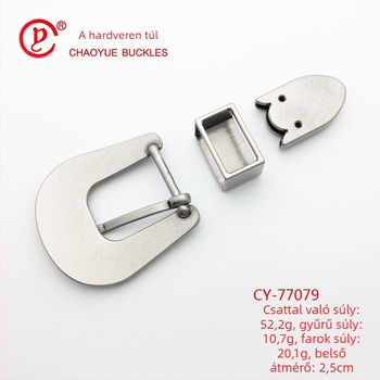 Három darabos övcsat-készlet, cink ötvözetből, etnikus stílus, csattal (tűs csat)