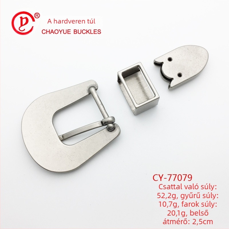 Három darabos övcsat-készlet, cink ötvözetből, etnikus stílus, csattal (tűs csat)