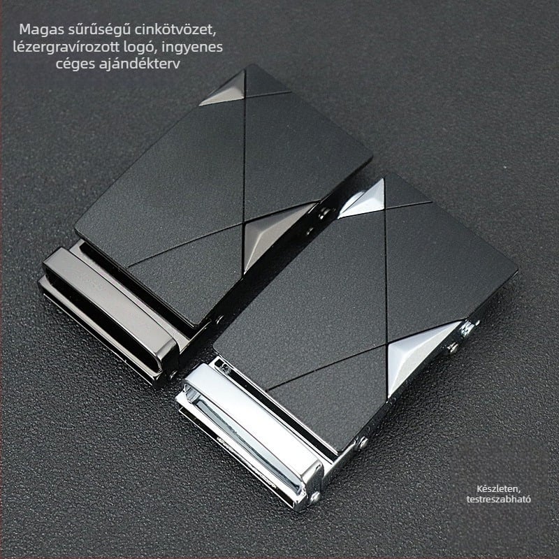 Automatikus övcsat, ötvözet, háromszög csat, két részes készlet, üzleti stílus