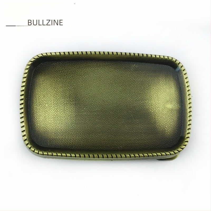 Övcsat, négyszögletes, cink ötvözetből készült, fényes lemez, modell 03710-2, DIY, Western cowboy stílus, sima csat, antik ón-bronz bevonat