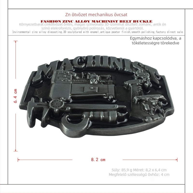 BULLZINE Övcsat 02891 Ötvözet, Sima csat, Nyugati Cowboy Stílus, Ódon ón befejezés