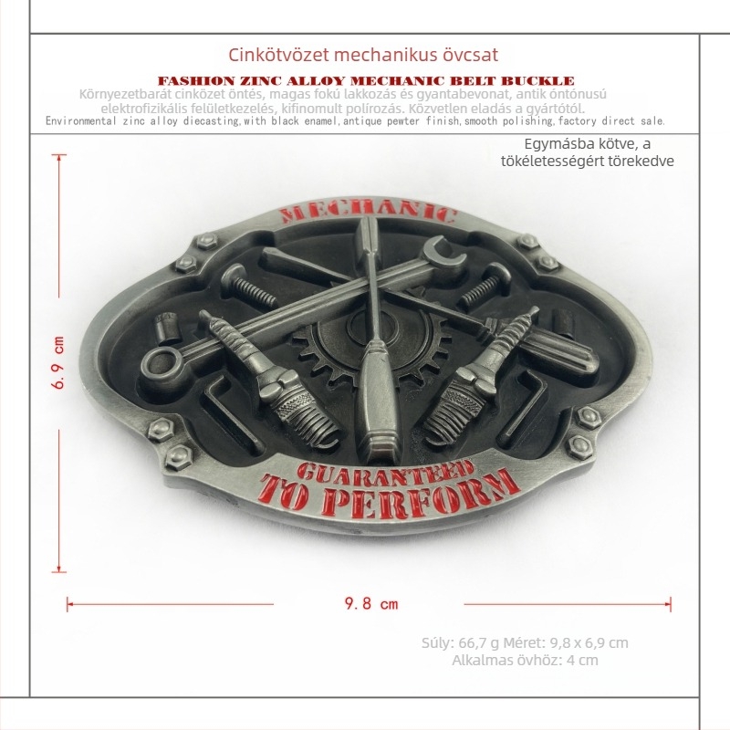 BULLZINE övcsat ötvözetből, sima csat, nyugati cowboy-stílus, kültéri szabadidős használatra