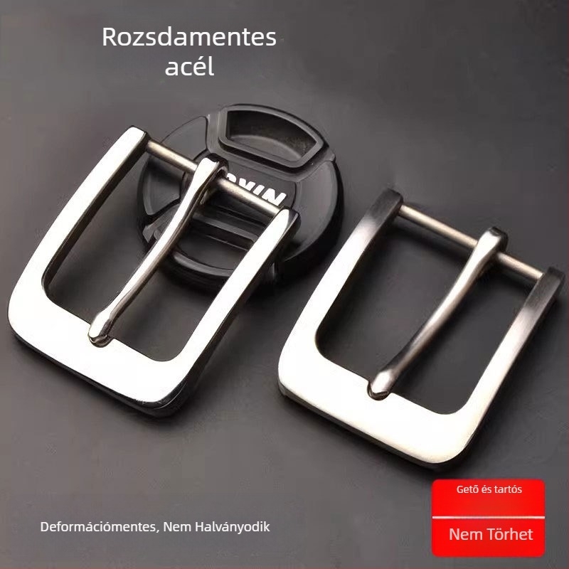 Férfi övcsat, 304 rozsdamentes acélból, sima felület, tűcsat, övszélesség 3,8