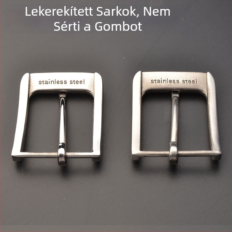 Férfi övcsat, 304 rozsdamentes acélból, sima felület, tűcsat, övszélesség 3,8