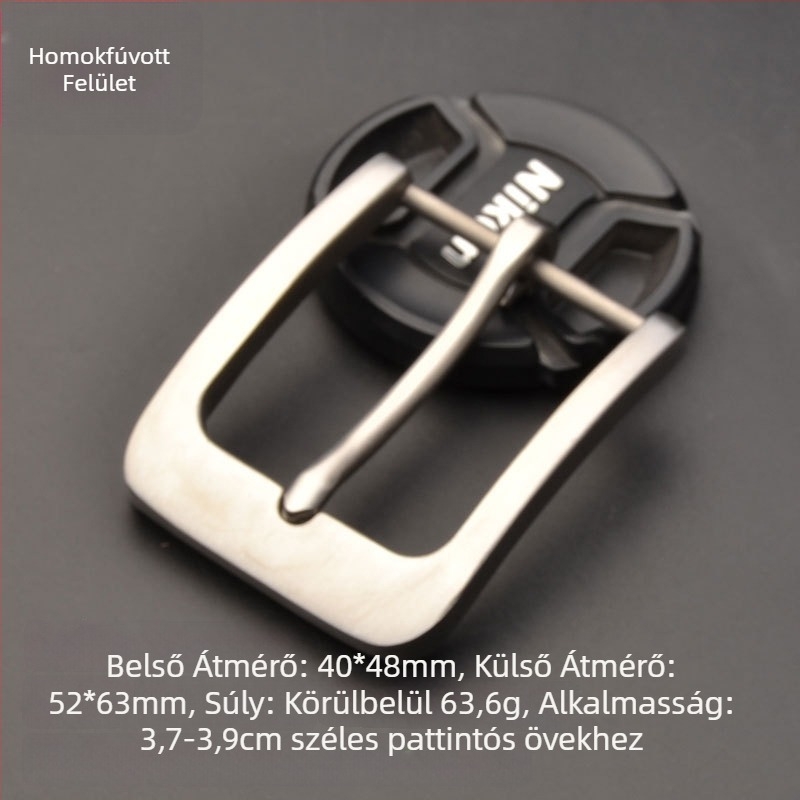 Férfi övcsat, 304 rozsdamentes acélból, sima felület, tűcsat, övszélesség 3,8