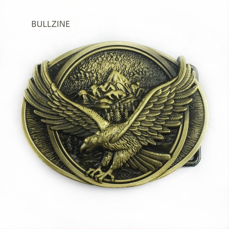 Övcsat zinc-ötvözetből, sas motívummal – modell 03340-1, Western cowboy stílus, sima csat