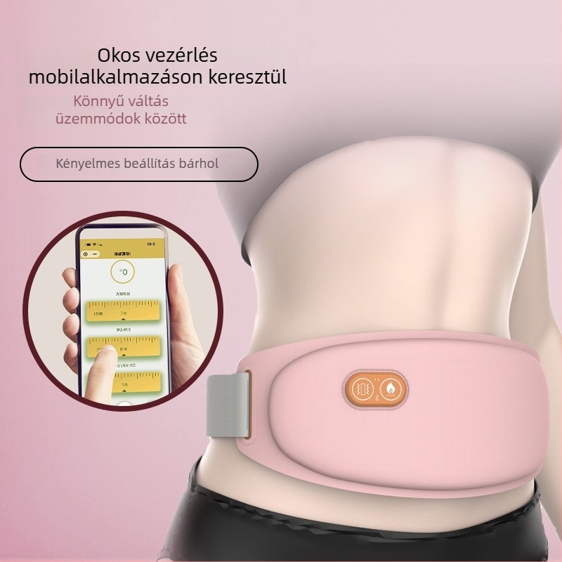 Menstruációs melegítő öv infravörös melegítéssel és rezgő masszázzsal, USB újratölthető, alkalmazás/Bluetooth vezérlés, három fűtési szint, Modell P71