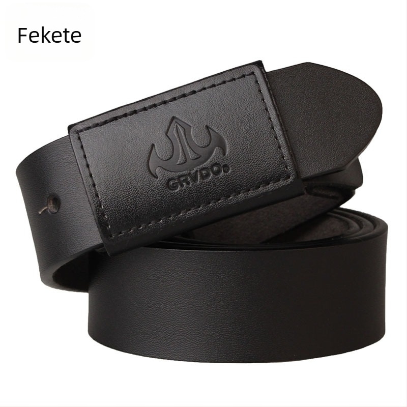 Valódi bőrből készült öv fémmentes csattal, két réteg szarvasmarha bőrből, sima csat, szélesség 2-4 cm