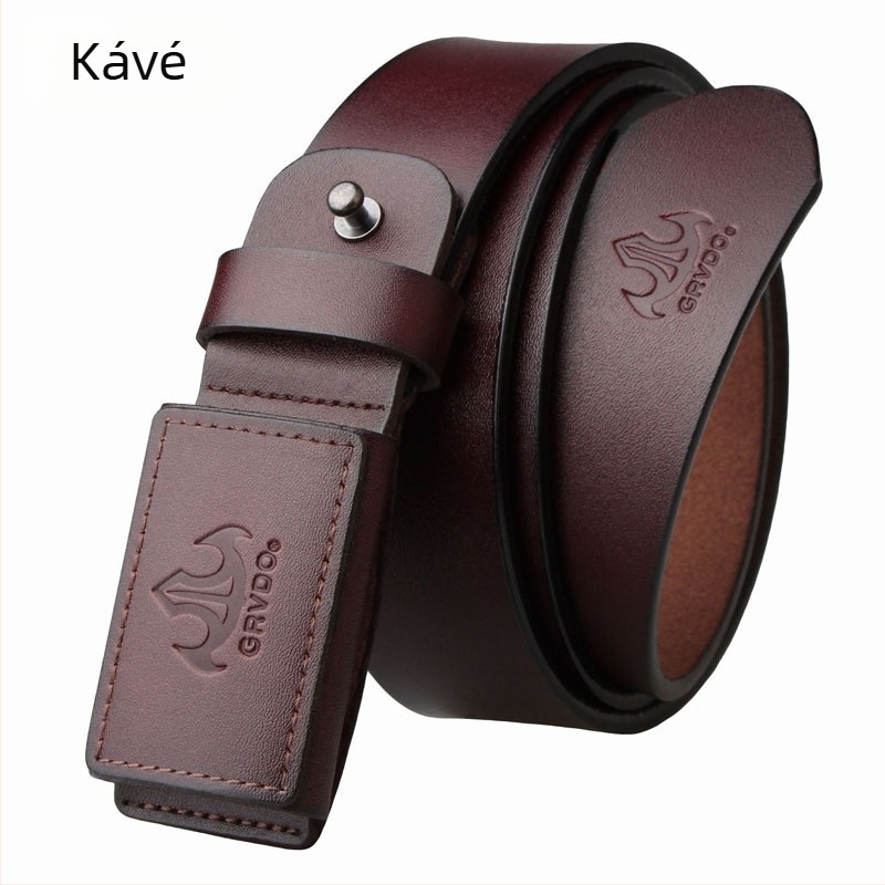 Valódi bőrből készült öv fémmentes csattal, két réteg szarvasmarha bőrből, sima csat, szélesség 2-4 cm