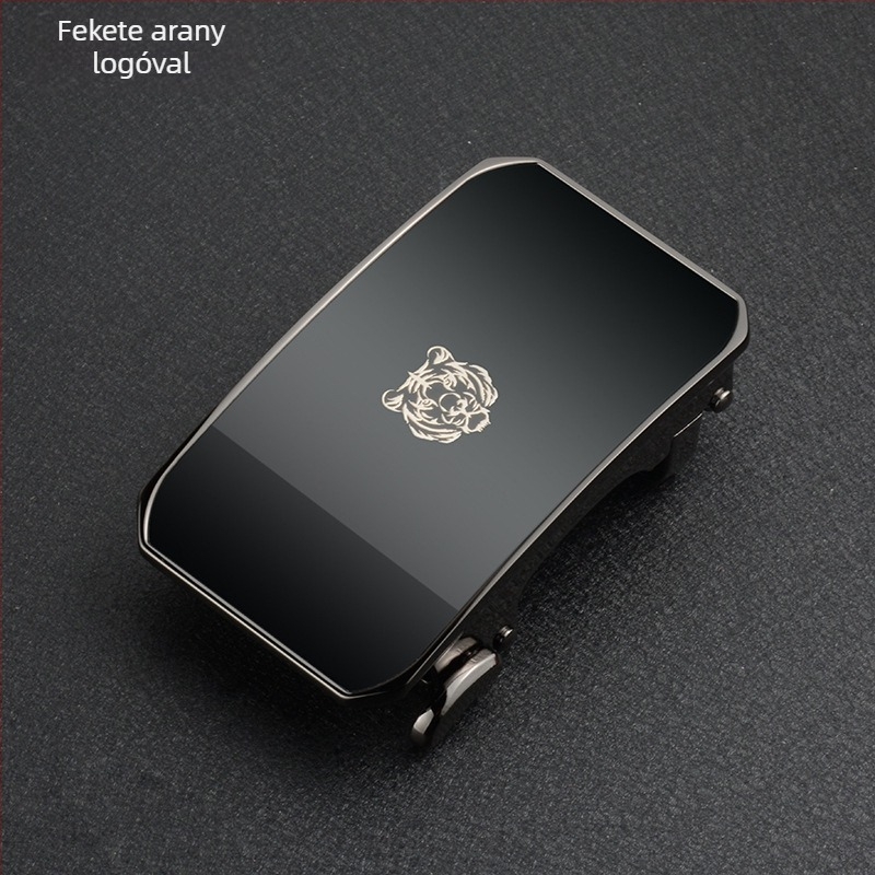 Automata övcsat tigris fej mintázattal, téglalap alakú, ötvözetből, férfiaknak, üzleti stílus