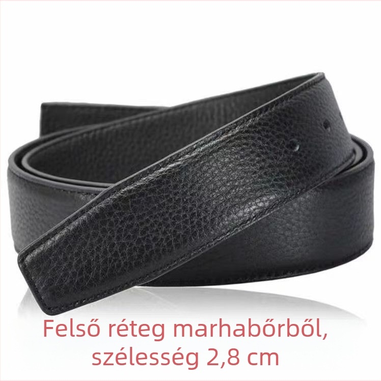 Férfi perforált bőrszíj, felső réteg marhabőrből, tűcsattal, kézzel készített, minimalist stílus