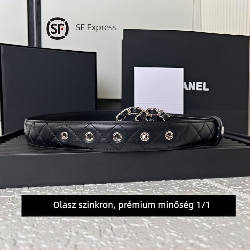Új, elegáns báránybőr öv ovális csattal, sokoldalú denim ruha – mindennapi készlet