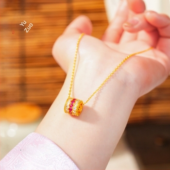 Réz nyaklánc elektroplatírozott bevonattal, kulcscsonti lánc, márka P·z accessories/puzuo, eredet Yiwu