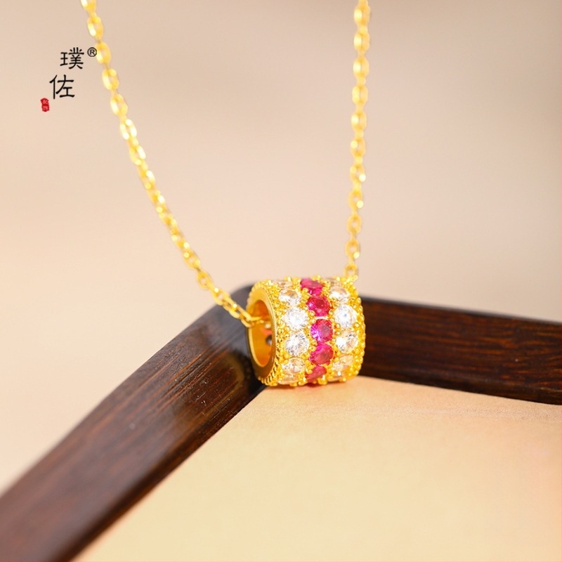 Réz nyaklánc elektroplatírozott bevonattal, kulcscsonti lánc, márka P·z accessories/puzuo, eredet Yiwu