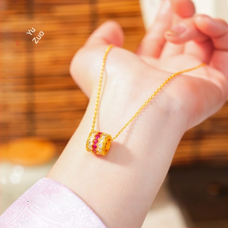 Réz nyaklánc elektroplatírozott bevonattal, kulcscsonti lánc, márka P·z accessories/puzuo, eredet Yiwu