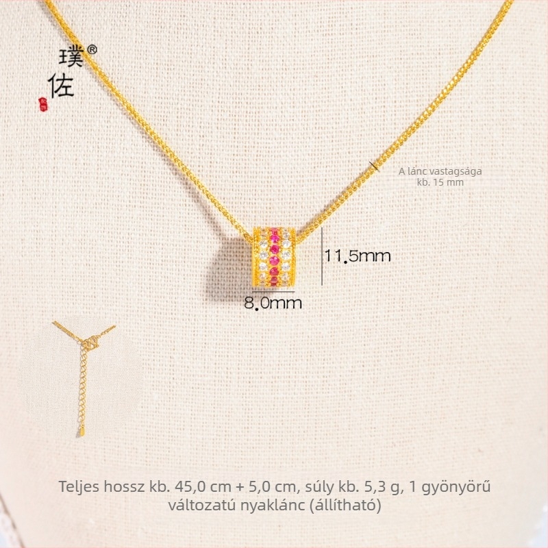 Réz nyaklánc elektroplatírozott bevonattal, kulcscsonti lánc, márka P·z accessories/puzuo, eredet Yiwu