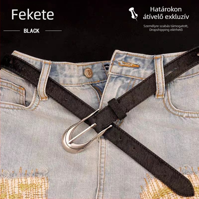 Férfi bőrszíj, első réteg marhabőrből, ötvözet csattal, tűs zárás, szélesség 2-4 cm, kézzel készített
