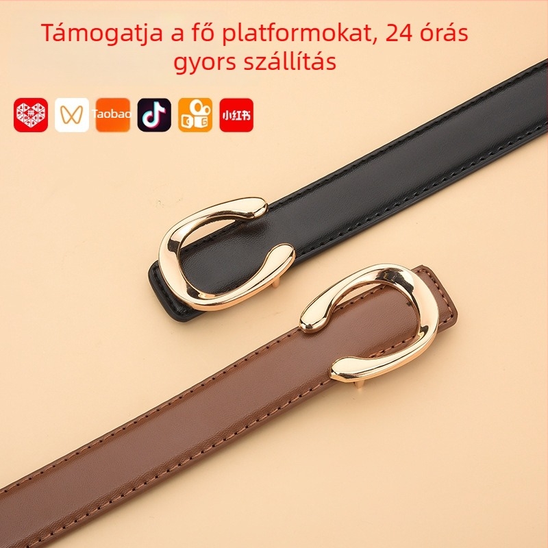 Női PU bőröv sima ötvözet csattal, 2-4 cm szélesség, divat stílus