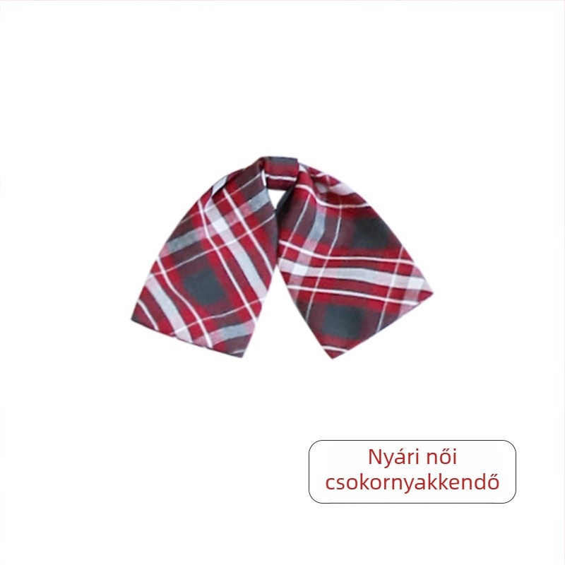 Gallér virágos csokornyakkendő gyerekeknek, kockás mintás, szövött anyag, szabad méret, uniszex