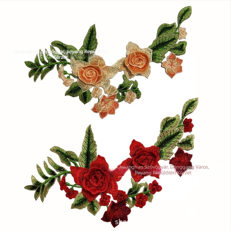 Bujor hímzéses gallér applikáció gyerekeknek - poliészter szálak, márka Chuanghao Embroidery