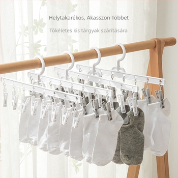 Műanyag szárító klips, modell BJYJ011, 100 darabos csomag, alkalmas fehérneműre, nadrágra, zoknira és nyakkendőre