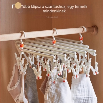 16 kapoccsal ruhaszárító akasztó, összecsukható teleszkópos kialakítás, műanyag kivitel, négyzet alakú modern minimalist stílus