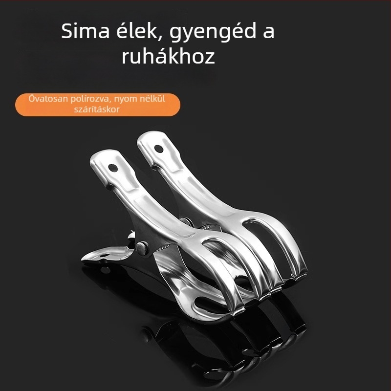 Rozsdamentes acél ruhaszárító clip – szélbiztos rögzítő zokni clip, alkalmas takarókhoz és ruházathoz