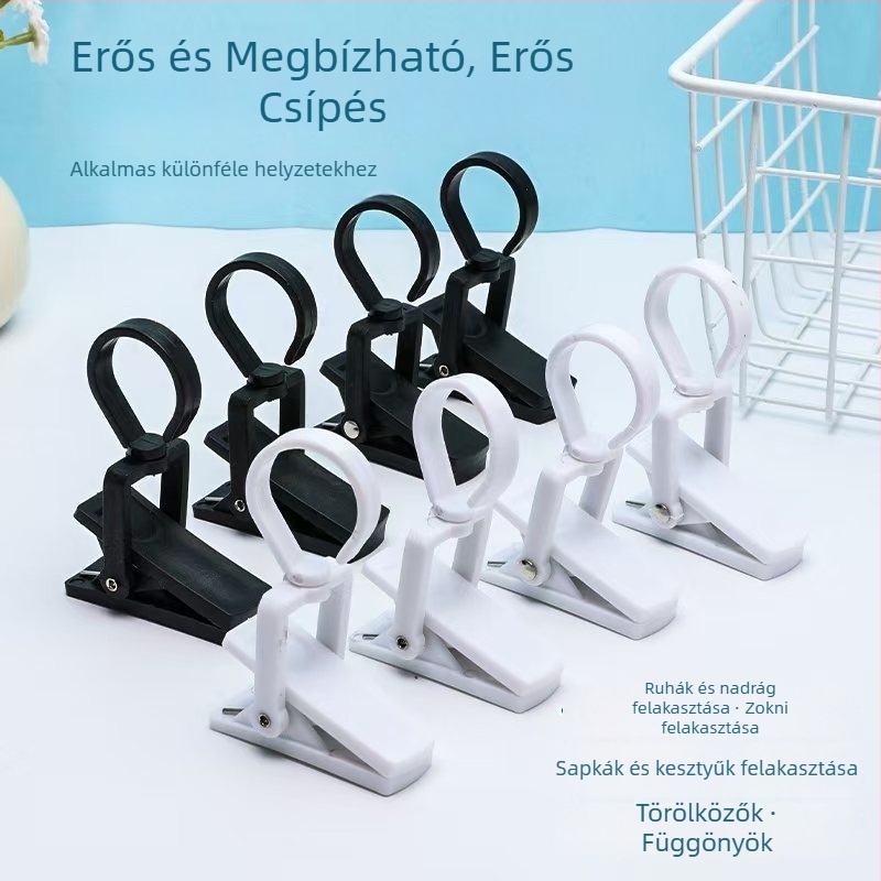 Plasztikus forgó tároló klipsz 360°-os forgással, csúszásmentes, modern minimalist design, alkalmas fehérneműre, nadrágra, zoknira, sállra és nyakkendőre.