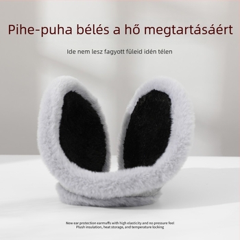 Uniszex koreai stílusú fülvédő, fleece-beléssel, vastag és meleg, egyszínű kivitel, kültéri téli használatra