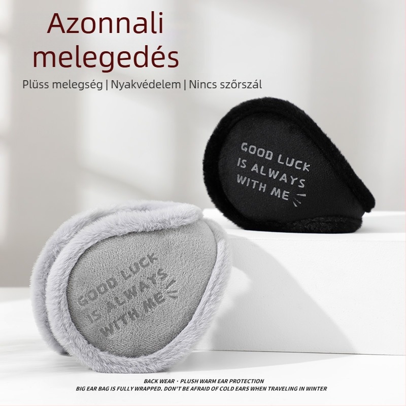 Uniszex koreai stílusú fülvédő, fleece-beléssel, vastag és meleg, egyszínű kivitel, kültéri téli használatra