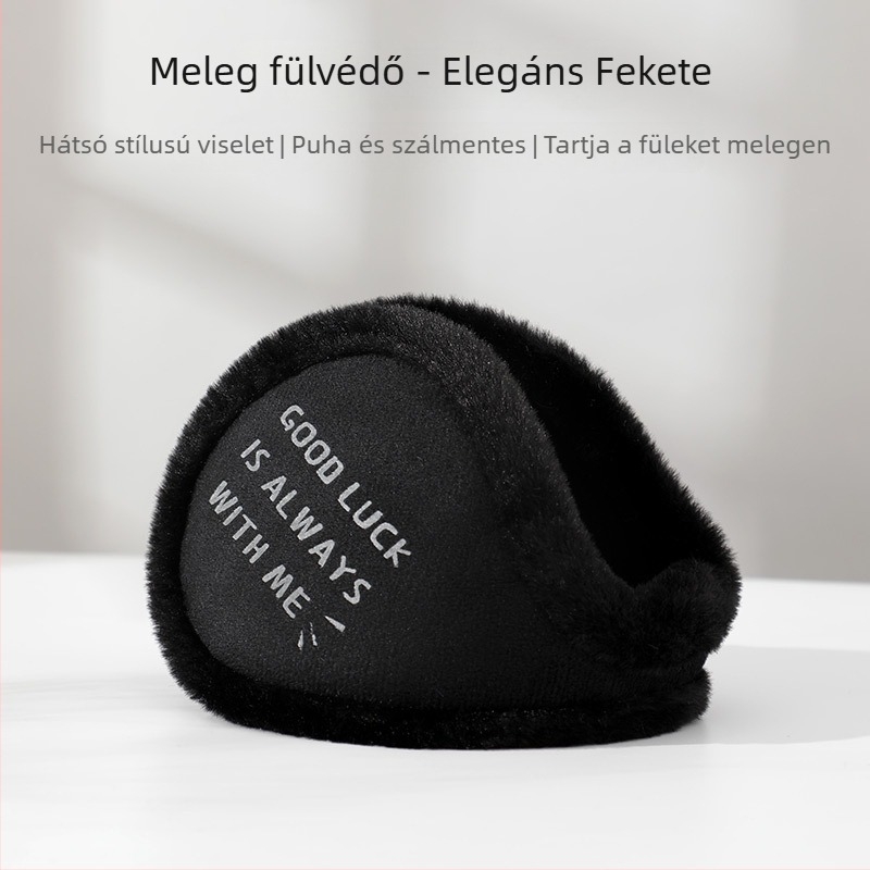 Uniszex koreai stílusú fülvédő, fleece-beléssel, vastag és meleg, egyszínű kivitel, kültéri téli használatra