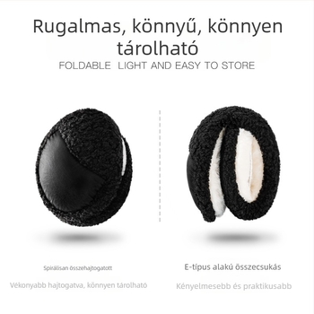 Férfi fülvédő, hátsó viselésű, fleece bélés, szélálló, összecsukható, meleg