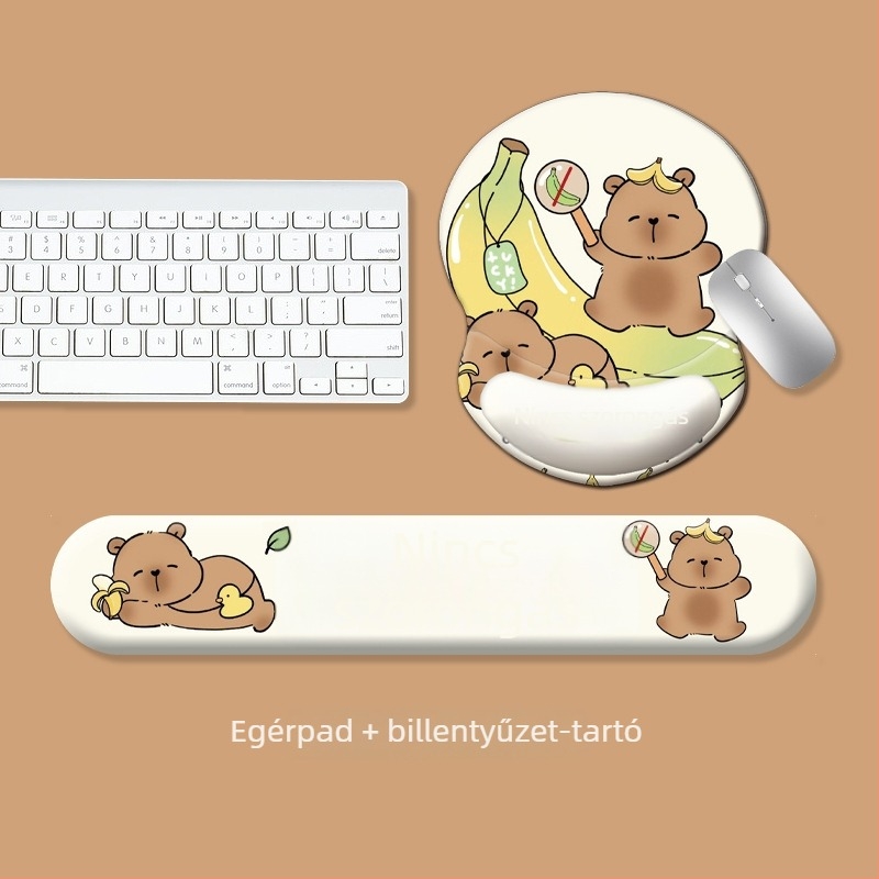 Billentyűzetpad és egér csuklótámasz – szilikon, csúszásmentes, kopásálló, modell 0081 #0699, testreszabás támogatott