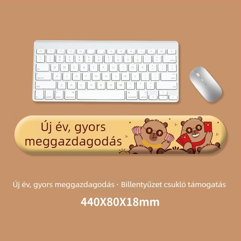 Billentyűzetpad és egér csuklótámasz – szilikon, csúszásmentes, kopásálló, modell 0081 #0699, testreszabás támogatott