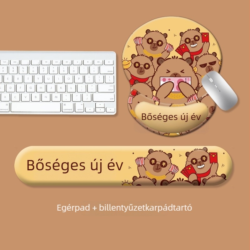 Billentyűzetpad és egér csuklótámasz – szilikon, csúszásmentes, kopásálló, modell 0081 #0699, testreszabás támogatott